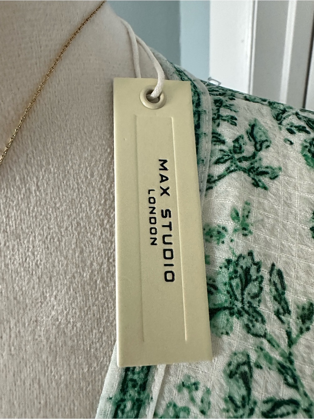 Max Studio Green and Cream Floral Wrap Maxi Dress - Picture 4 of 10